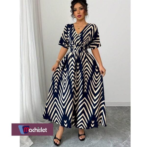 Machislet Trendy printed casual loose dress evening dress party dress