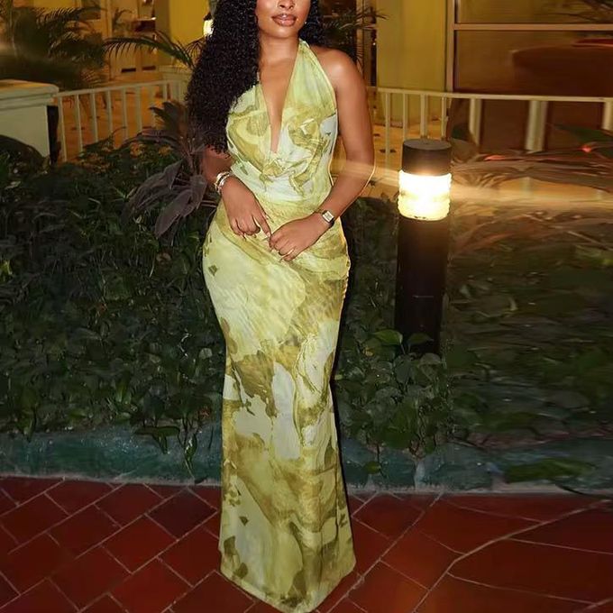 Marble Maxi Long Dress – Green Marble Maxi Long Dress – Green