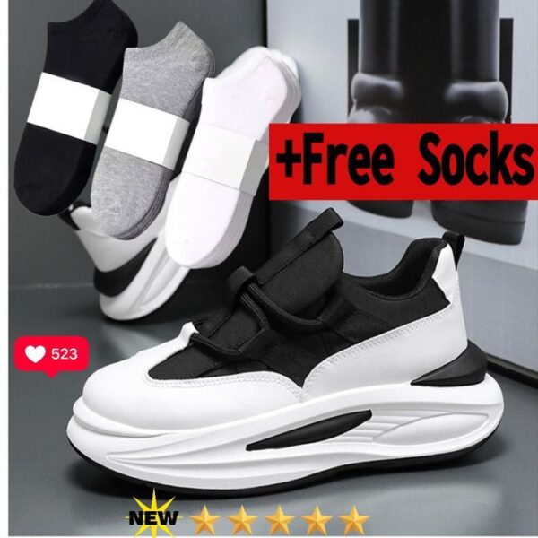 Men's 2025 High Quality Fashion Sneakers - Comfortable Breathble Casual Shoes - Black & White