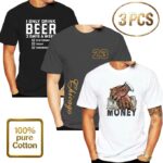 Men's Short Sleeve 100%Cotton T-Shirts - 3 Pieces - Multicolor