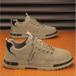 Men's Sneakers Low Top Shoes Lace Up - Beige