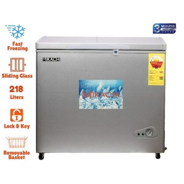 Mikachi 218 Litre - Chest Freezer With Key Lock - Silver (MIK-270)
