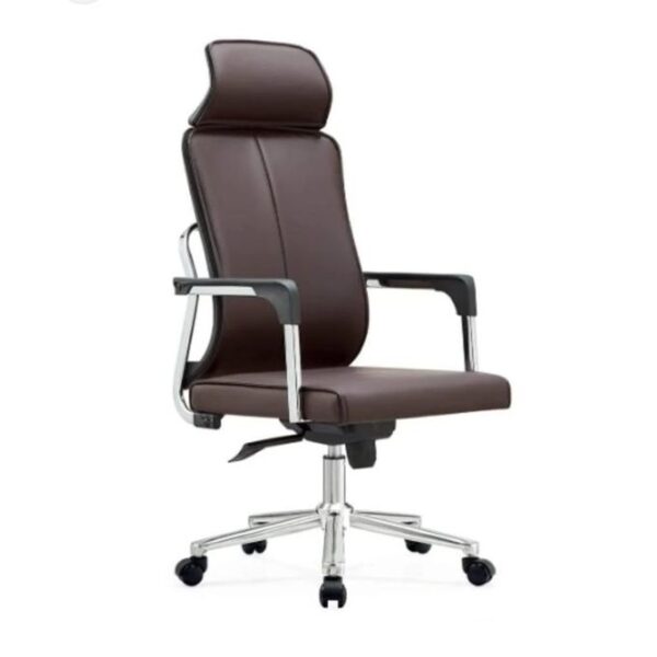 Office Swivel Leather Chair - Black