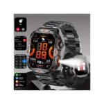 Olykas 2025 Rugged Smart Watch Men Wireless Call Waterproof Sport - Black