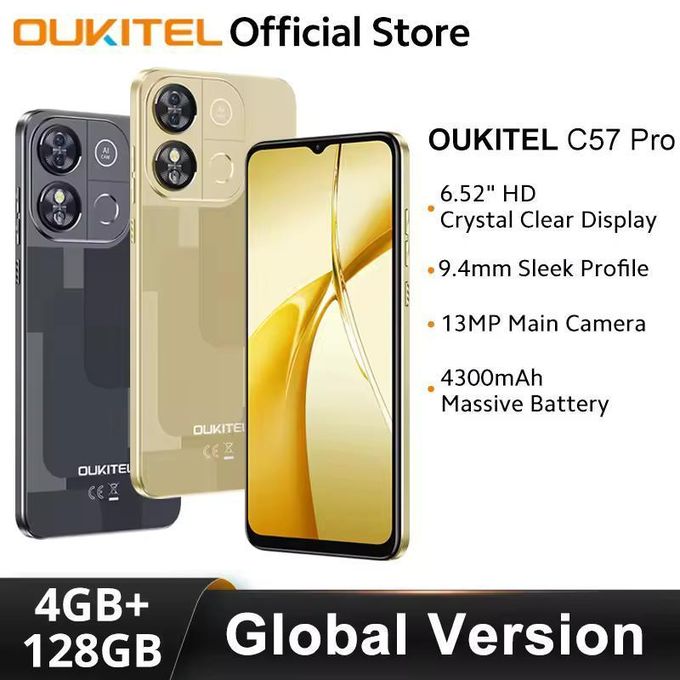 Oukitel C57 Pro Smartphone 6.52-Inch HD Display 4GB RAM 128GB ROM 13MP Camera 4300mAh GPS Android 14 Cellphone Oukitel C57 Pro Smartphone 6.52-Inch HD Display 4GB RAM 128GB ROM 13MP Camera 4300mAh GPS Android 14 Cellphone