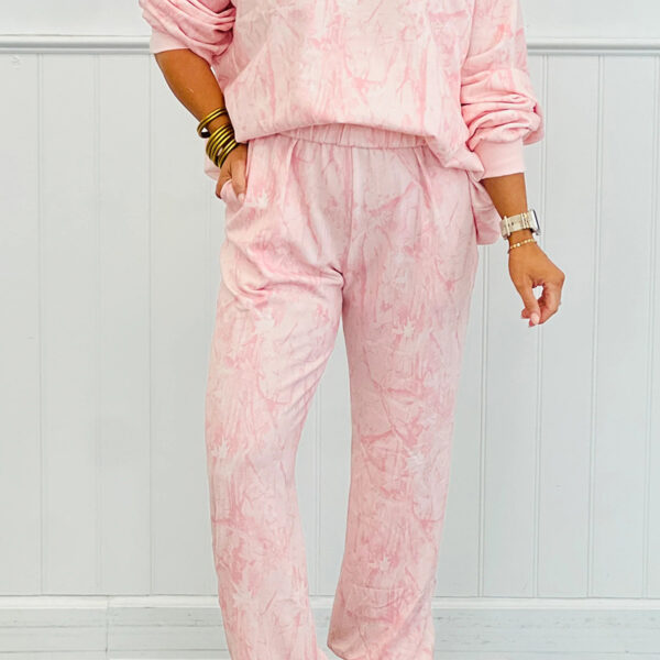 Pink Camo Print Jogger Pants Set