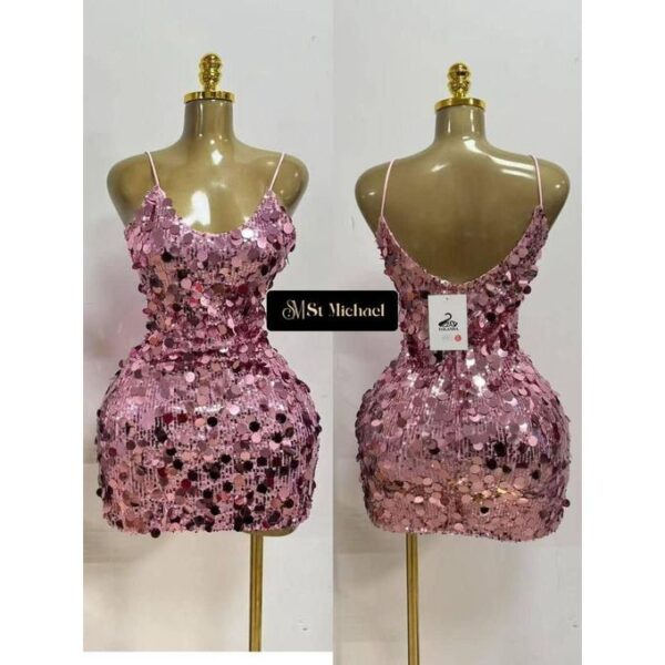 Pink sequined dress