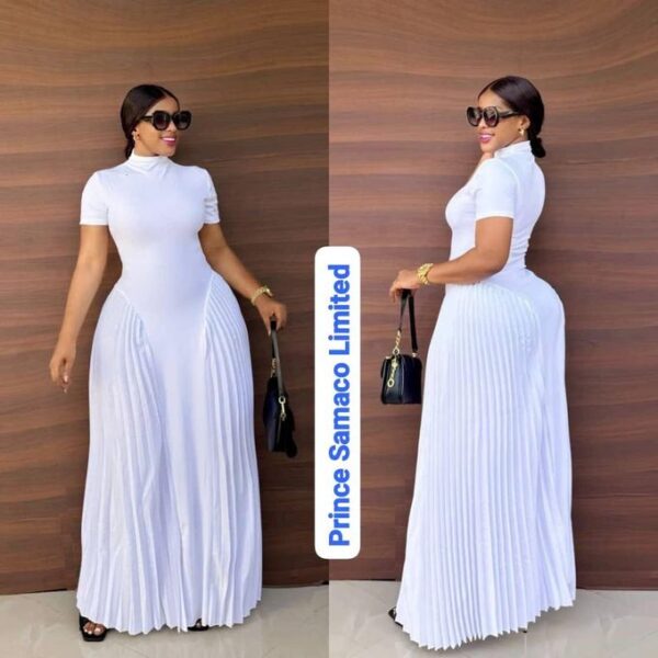 Pleated white dress