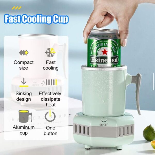 Portable Quick Cooling Cup Mini Fridge Green