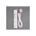 Power King High Quality Plug Socket Power Outlet Extension Socket Wire Home Commercial Plug Socket Power Strip use With Iron, Kettle, Rice, Fridge - White