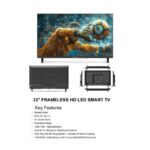 Premax 32" Frameless HD LED Smart Tv- Black