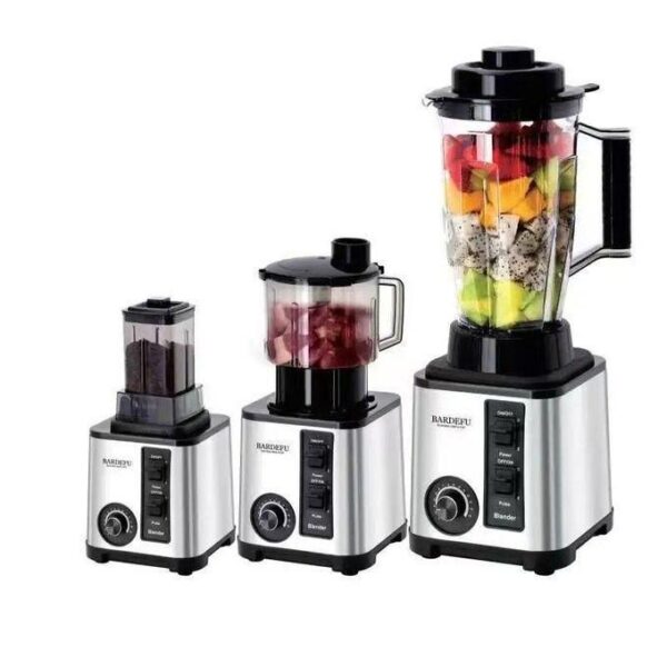 Pure Copper Motor 3 in 1 Cups heavy duty commercial blender -3.8L- Silver/Black