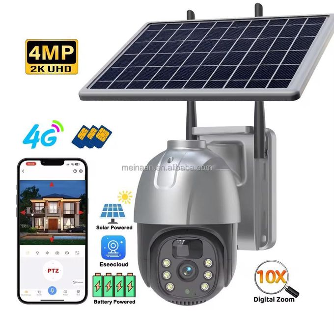 Rechargeable 4G Sim Card Solar Camera - Black Rechargeable 4G Sim Card Solar Camera - Black