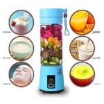 Rechargeable Mini Fruit smoothie Blender - 380ml - Blue/Pink