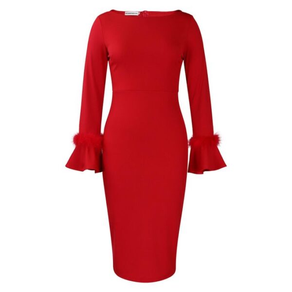 Red bodycon long sleeve
