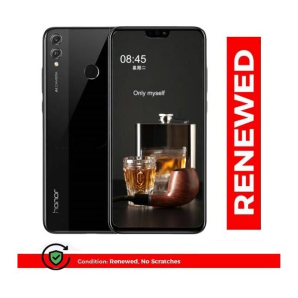Renewed Huawei Honor 8X 6.5"6GB+128GB 3750mAh 16MP+2MP+20MP Fingrer+Face Smartphone Dual SIM Black