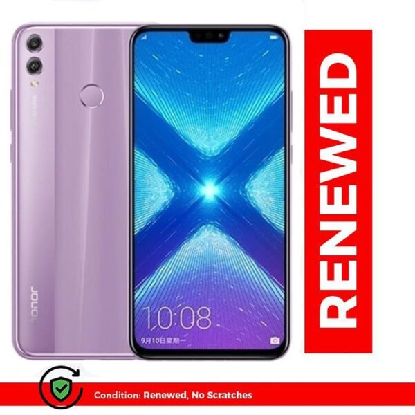 Renewed Huawei Honor 8X 6.5-inch 6GB RAM 128GB ROM Kirin 710 3750mAh Dual Rear 20MP Camera smartphone -purple