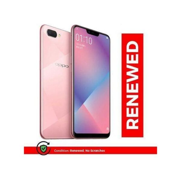 Renewed Oppo A3S 4GBRAM + 64GB ROM- 4G LTE Dual SIM- 6.2'' Display 4230 mAh- Face Unlock smartphone - Pink