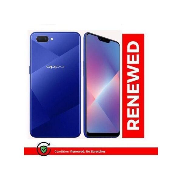 Renewed Oppo A3S Smartphone 4GB RAM+64GB ROM- 4G LTE Dual SIM- 6.2''13 MP arrière/8 MP avant 4230mAh Display - Face Unlock-Blue