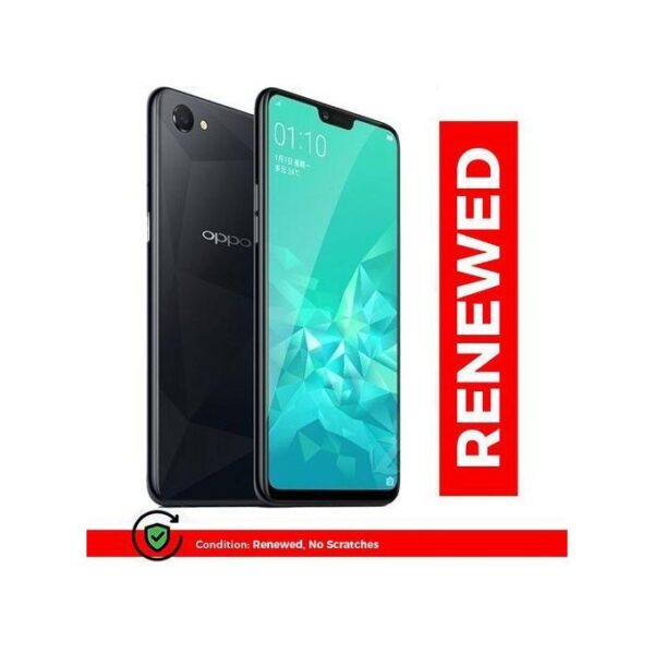 Renewed Oppo F7 Smartphone 6GB+128GB 6.2'' 16MP+8MP Camera Dual SIM 3400mAh Face Unlock Refurbished-Black
