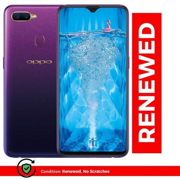 Renewed OPPO F9 6.3in 6GB RAM+128GB 3500mAh 16MP+25MP Smartphone Fingerprint Dual SIM-Purple