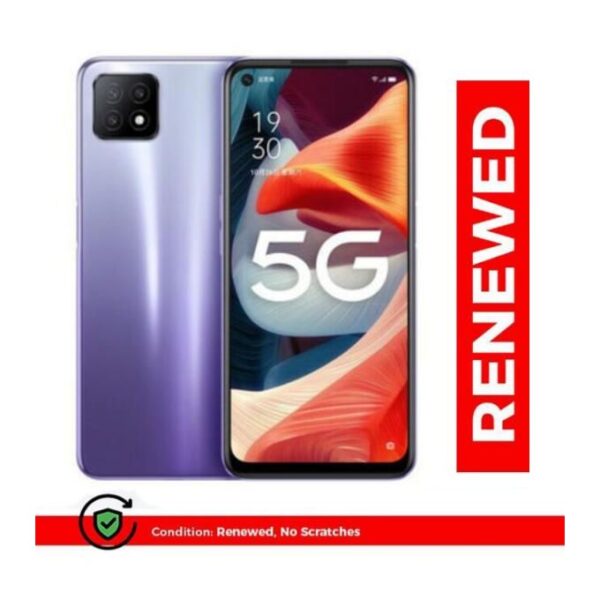 Renewed OPPO Renewed A73 5G 6.5'' 8G+128GB 4040mAh 16MP+16MP Smartphone Dual SIM Side Fingerprint Purple