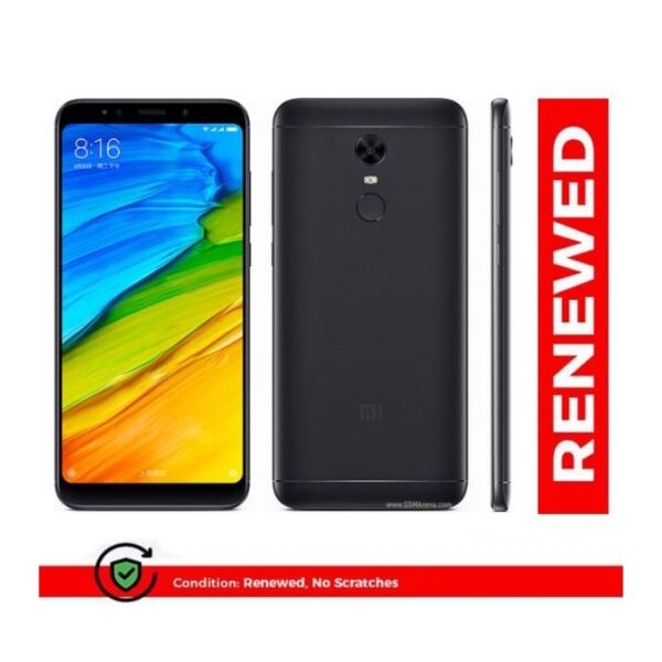 Renewed XIAOMI Redmi 5 Plus 5.99"4GB+64GB Battery 4000mAh 12MP+5MP Fingerprint Smartphone Dual SIM Black