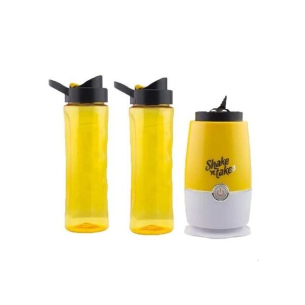 Shake N Take 500ml - Durable Sports Fruit Blender - 2 Bottles - Yellow