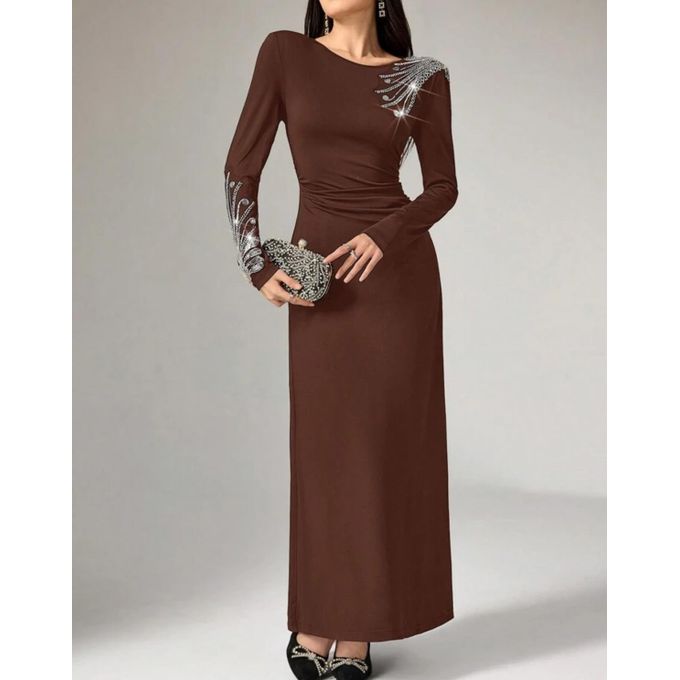 SHEIN Elegant Women’s Rhinestone Embellished Long Evening Dresses SHEIN Elegant Women’s Rhinestone Embellished Long Evening Dresses