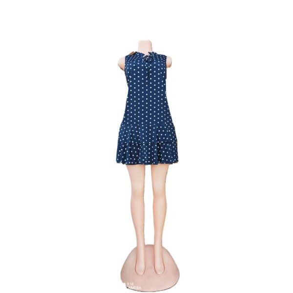 SHEIN Ladies Short Dress (Blue-black with white dots) -Size EU 34