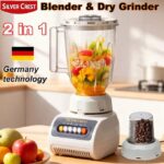 SILVER CREST 1.5L Quality Long Lasting High Powerful Blender 2 In 1 with 2 jar- White/Grey