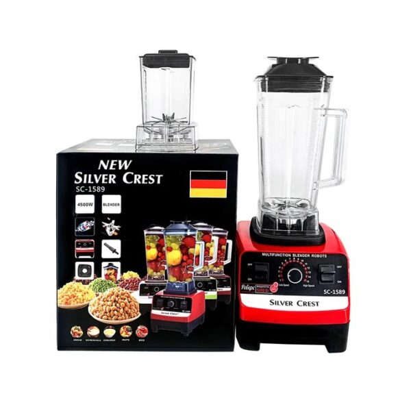 SILVER CREST 2.0L - 4500W - Heavy Duty Commercial Blender With Grinder - Black/Red