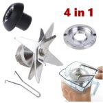 SILVER CREST 4 In 1 Commercial Blender Spare Part Full Replacement Kit With Blade Drive & Coupling Ring - Silver/Black