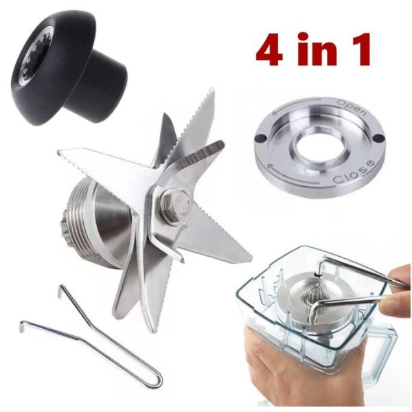 SILVER CREST 4 In 1 Commercial Blender Spare Part Full Replacement Kit With Blade Drive & Coupling Ring - Silver/Black