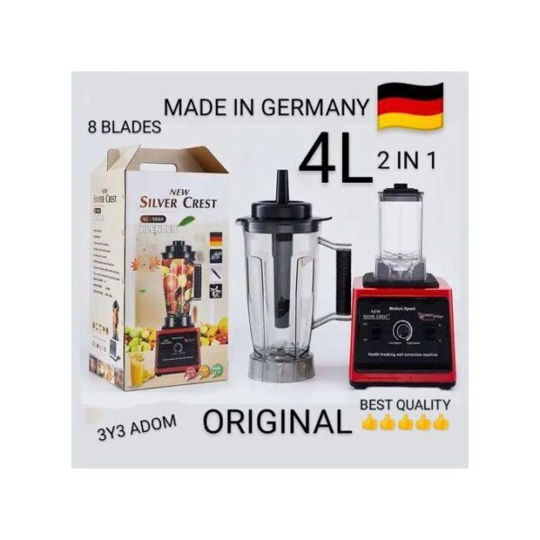 SILVER CREST 4.0L - 5.0L High Quality Durable Professional Powerful Waterproof Blender - Red/Black ( GERMAN STANDARD )