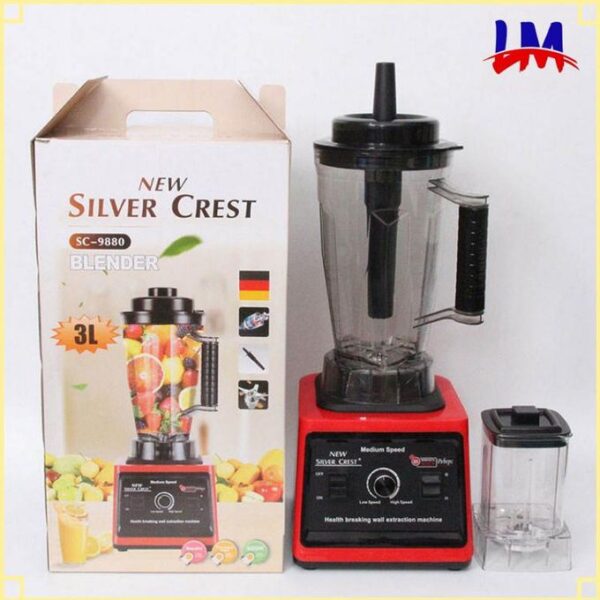 SILVER CREST LM-3L Large Capacity 2-In-1 High Speed Blender - Black and Red
