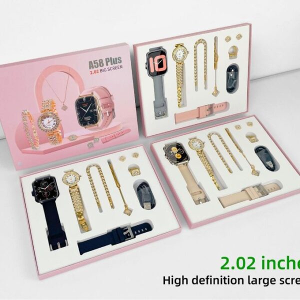 Smart Fashion Ladies Jewelry set with watch - Black
