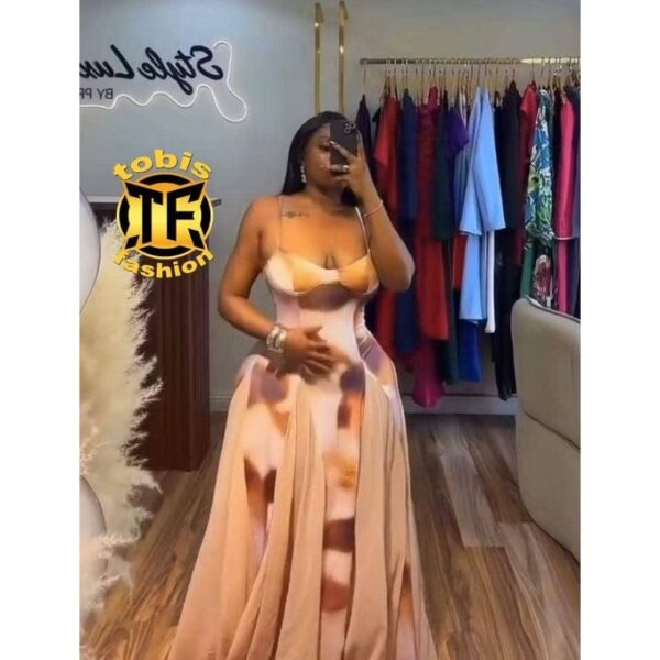 Sunset Ombre Corset gown -White