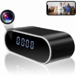 Table or Desktop Digital Clock WiFi Hidden Camera - Black