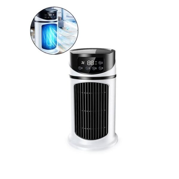 Timing Air Cooler Humidification Air Conditioning Fan USB Cooling Fan - White (D14.5 x H24)cm / (D5.7 x H9.5)"