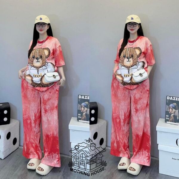 Top & Down Ladies Teddy Bear Summer Dress - Red