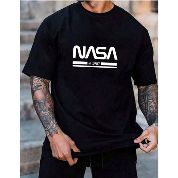 TOUPHY Lightweight Men's T-Shirts Cotton Short Sleeve-Black