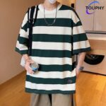 TOUPHY Men's Short Sleeve T-Shirt - Green/White