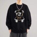 TOUPHY Men's Sweatshirt Casual Long Sleeve T-Shirts Pocket-Black