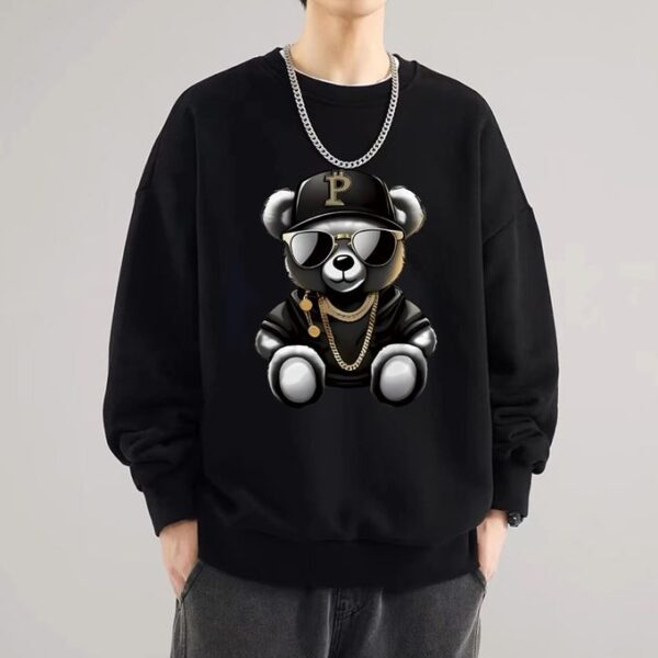 TOUPHY Men's Sweatshirt Casual Long Sleeve T-Shirts Pocket-Black