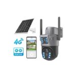 Ubox Rechargeable 4G Sim Card Solar Camera Dual lens- Black