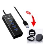 USB 3.0 High Speed 4 Ports Hub - Black + Multi Storage Pouch