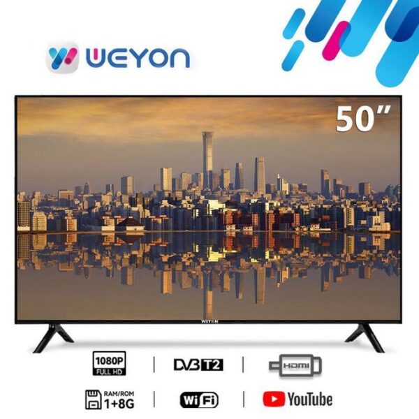 WEYON 50" Inches FHD Smart TV +1 Years Warranty - Black