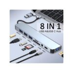 WIFINIT Type-C To USB Hub 8-in-1 Docking Station With USB 3.0/USB2.0 Ports