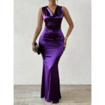 Women's Sleeveless Bodycon Dress - Purple